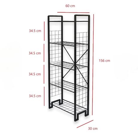 Metal 5 Raflı Kitaplık - 1